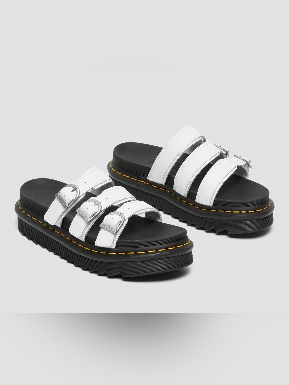 Dr. Martens BLAIRE SLIDE LEATHER SANDALS in White Size 9